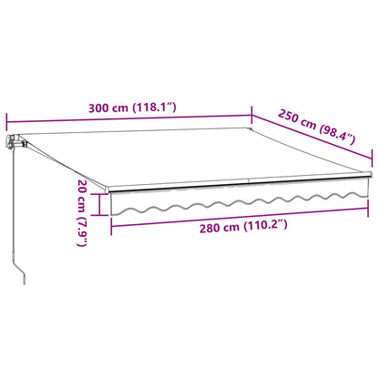 Luifel automatisch uittrekbaar 300x250 cm bordeauxrood