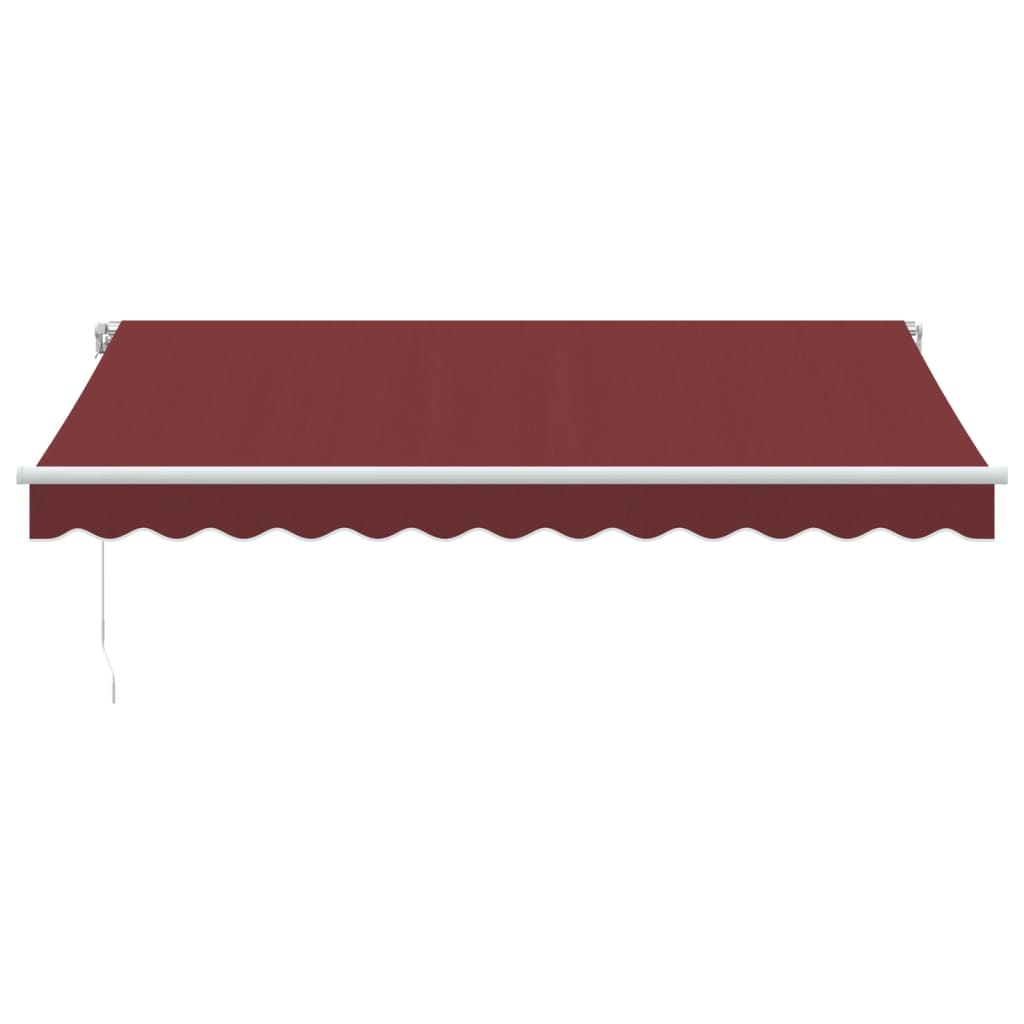 Luifel handmatig uittrekbaar met LED 350x250 cm bordeauxrood