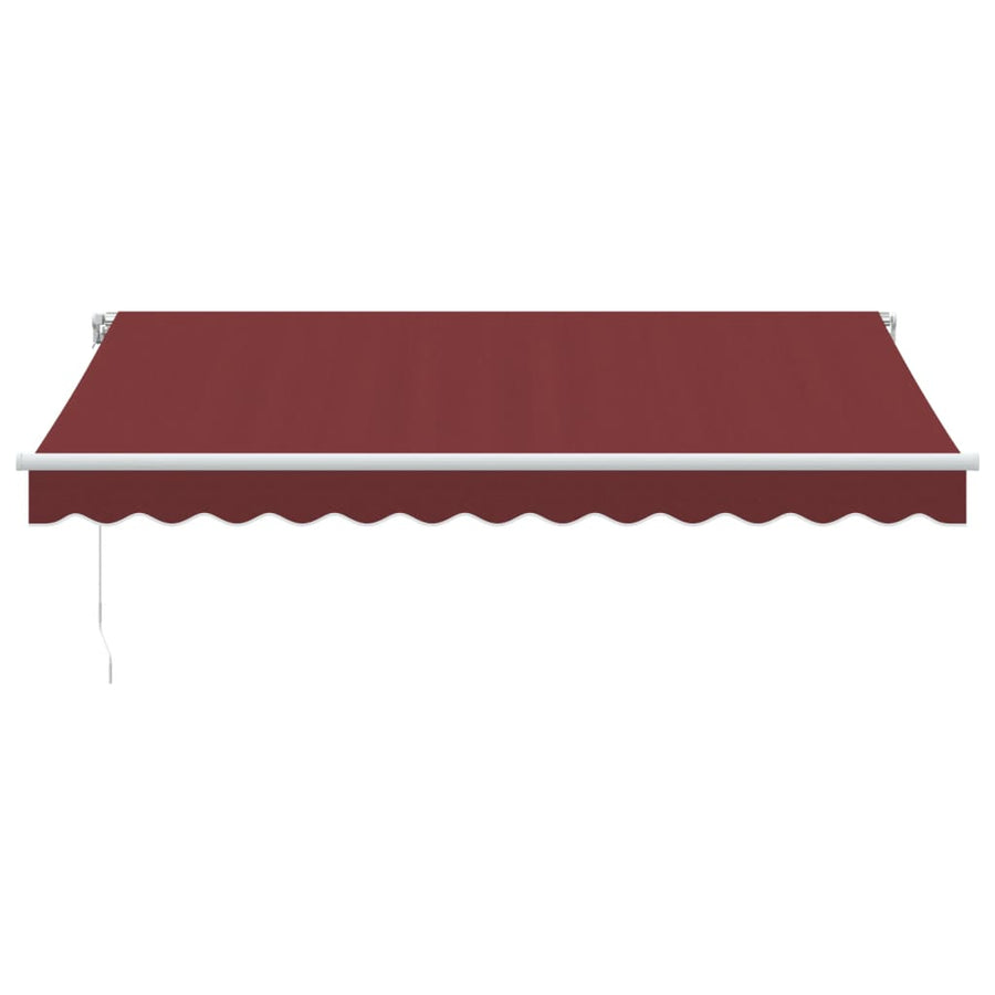 Luifel handmatig uittrekbaar met LED 350x250 cm bordeauxrood