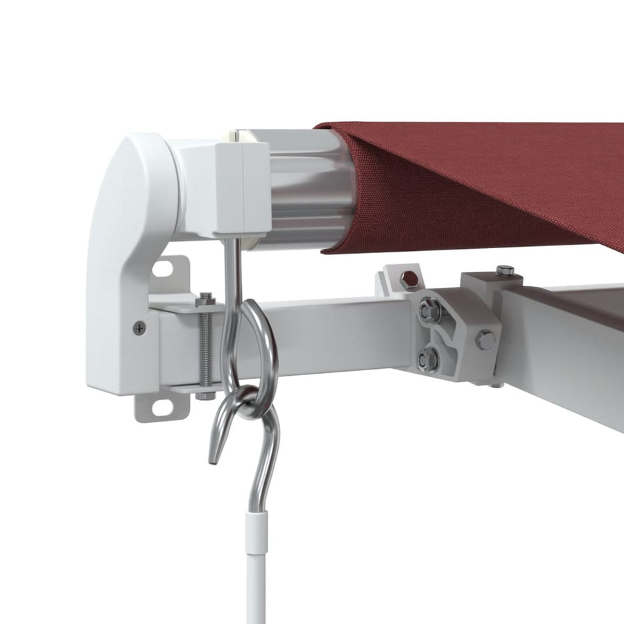 Luifel handmatig uittrekbaar met LED 350x250 cm bordeauxrood