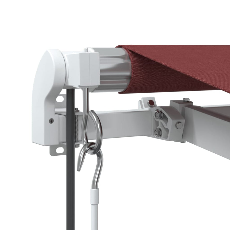 Luifel automatisch uittrekbaar met LED 400x300 cm bordeauxrood