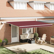 Luifel 450x300 cm bordeauxrood handmatig met led