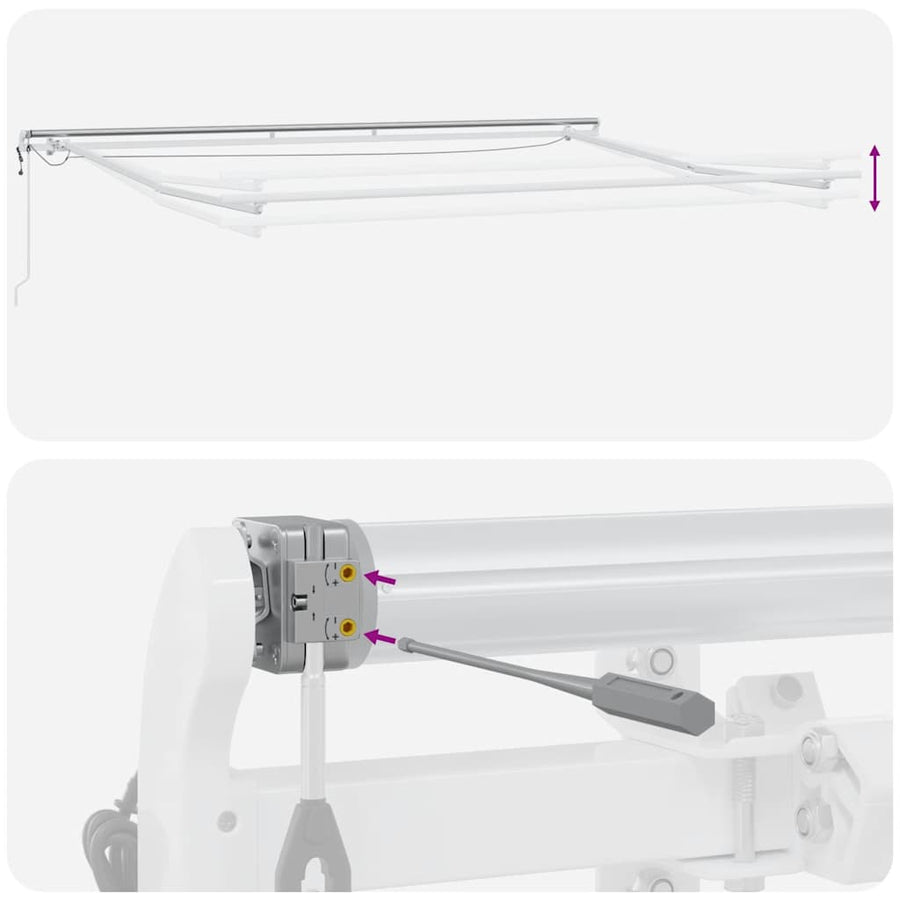 Luifel Automatisch Uittrekbaar Met Led Bordeauxrood En Wit 450 x 300 cm