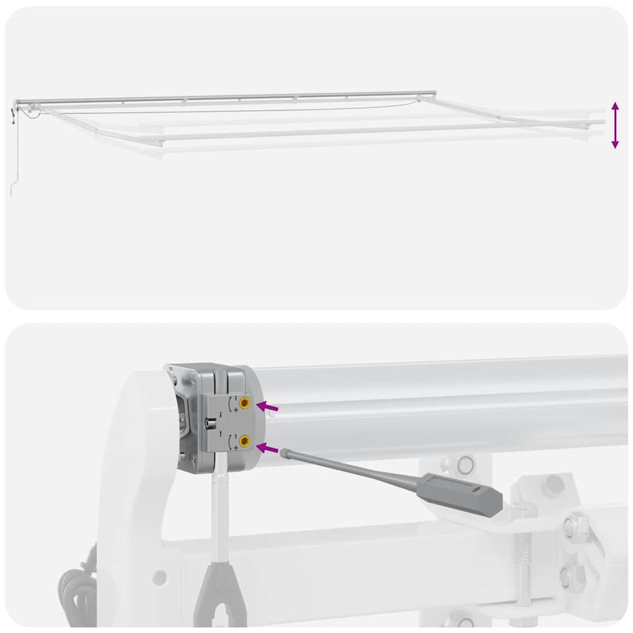 Luifel automatisch uittrekbaar met LED 600x300 cm bordeauxrood