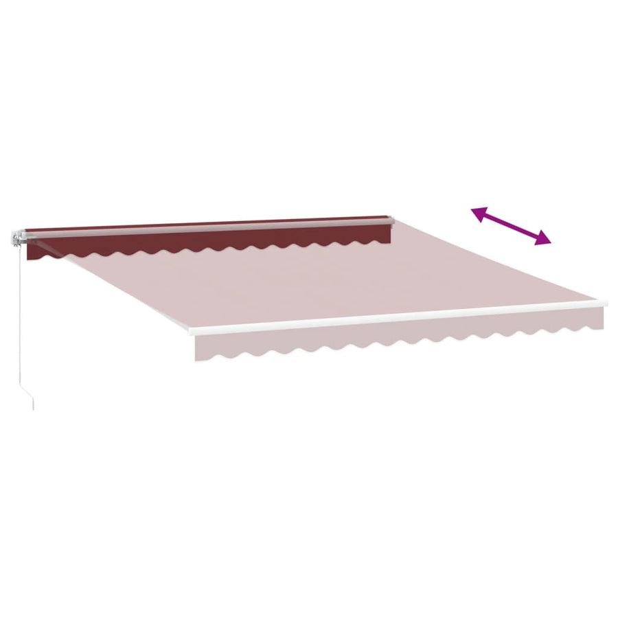 Luifel handmatig uittrekbaar 400x350 cm bordeauxrood