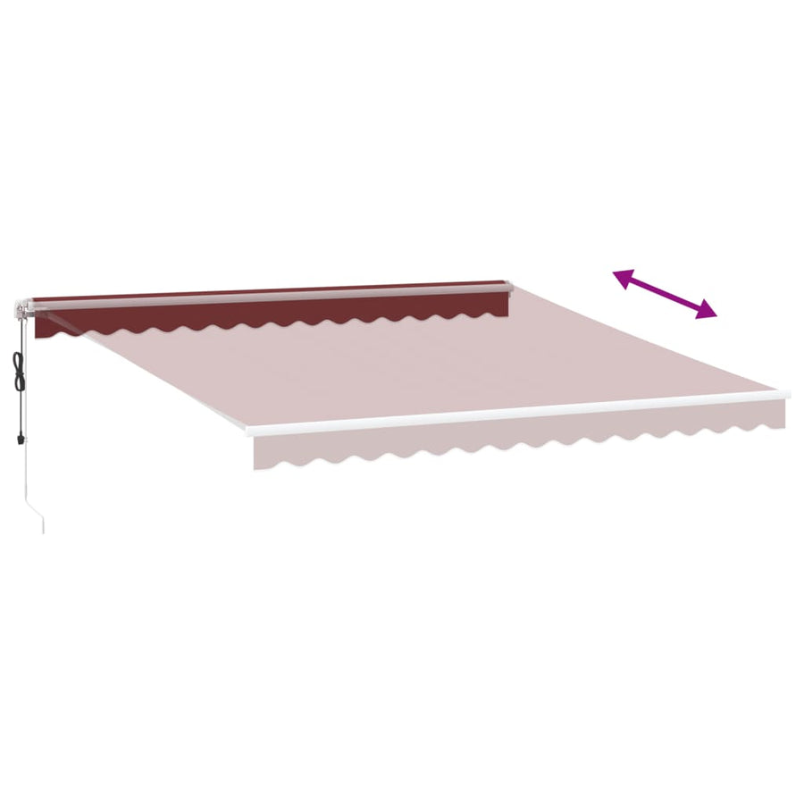 Luifel automatisch uittrekbaar 400x350 cm bordeauxrood