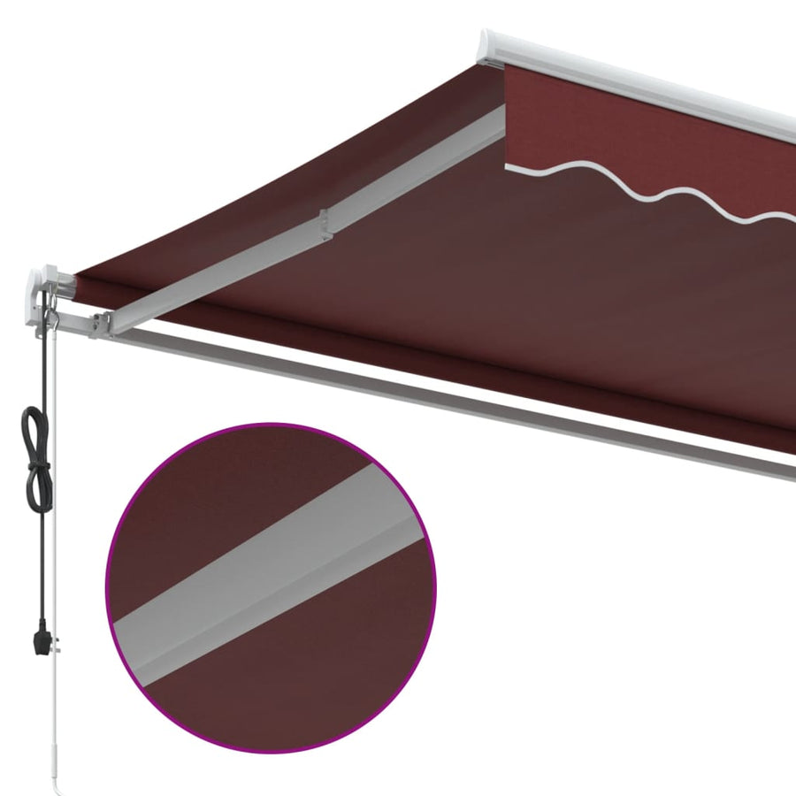Luifel automatisch uittrekbaar 400x350 cm bordeauxrood