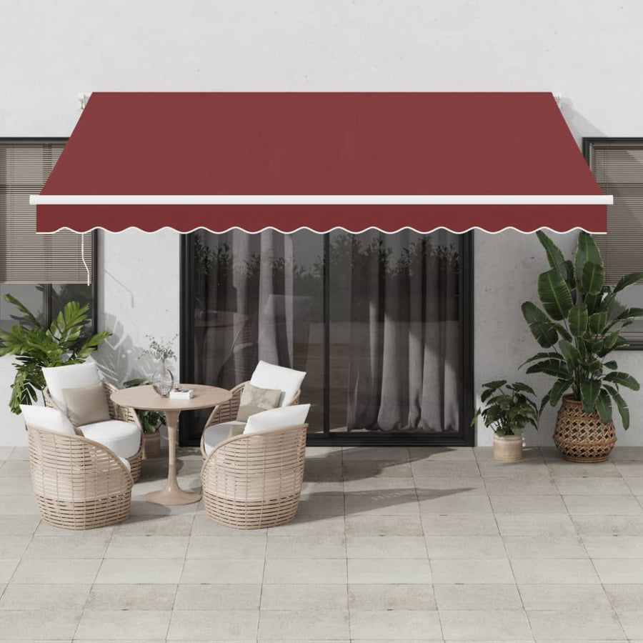 Luifel automatisch uittrekbaar 400x350 cm bordeauxrood