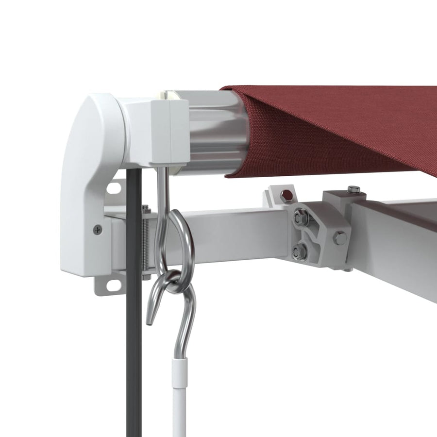 Luifel automatisch uittrekbaar met LED 400x350 cm bordeauxrood
