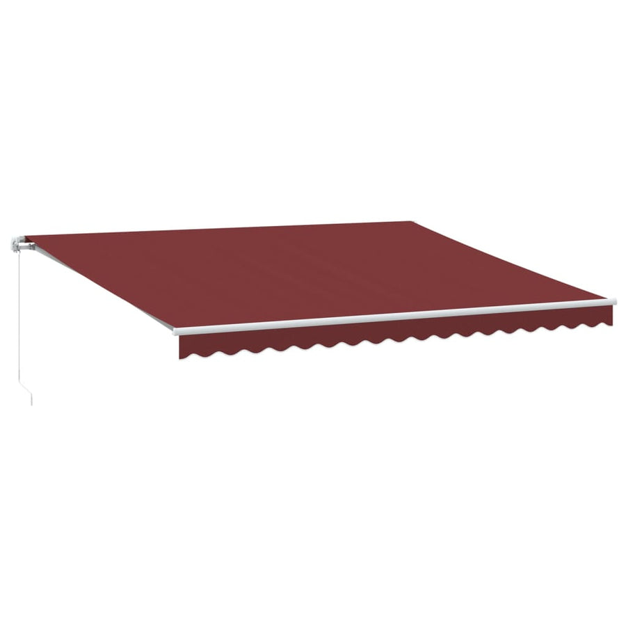 Luifel Handmatig Uittrekbaar Met Led Bordeauxrood 450 x 350 cm