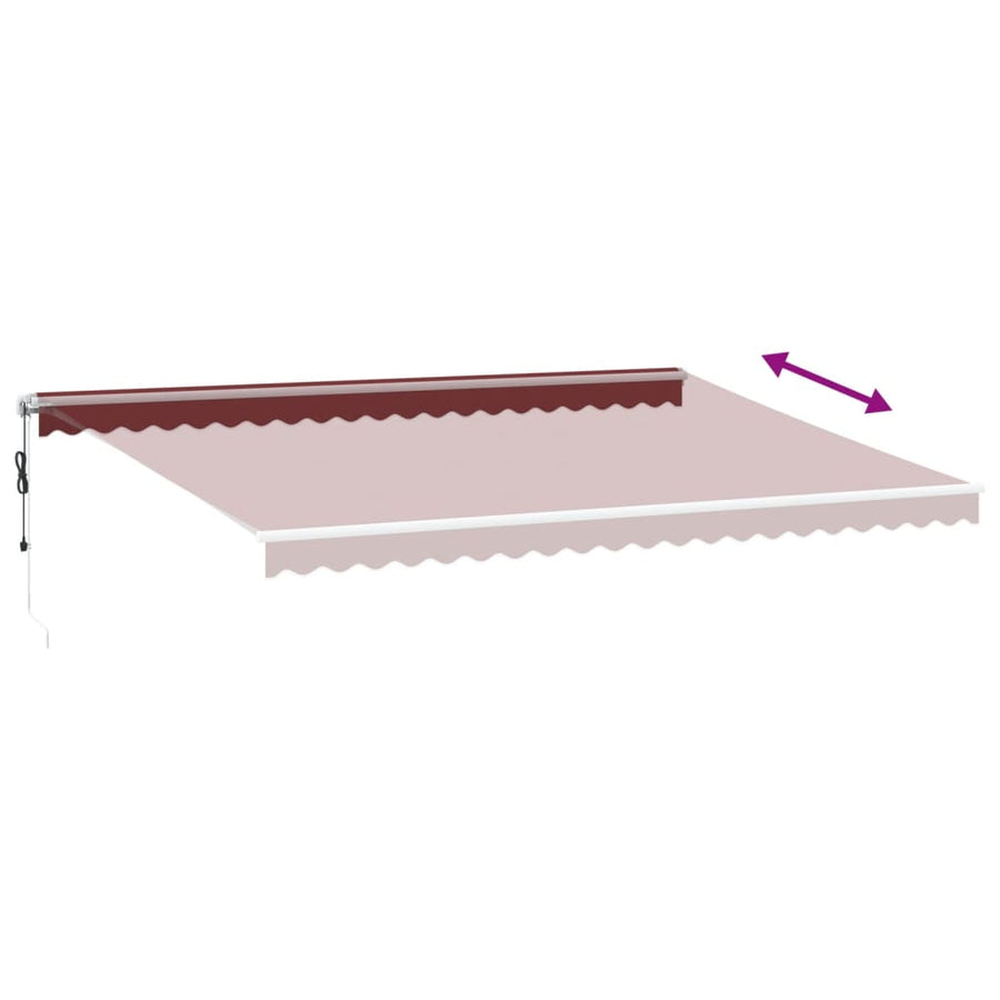 Luifel automatisch uittrekbaar 500x350 cm bordeauxrood