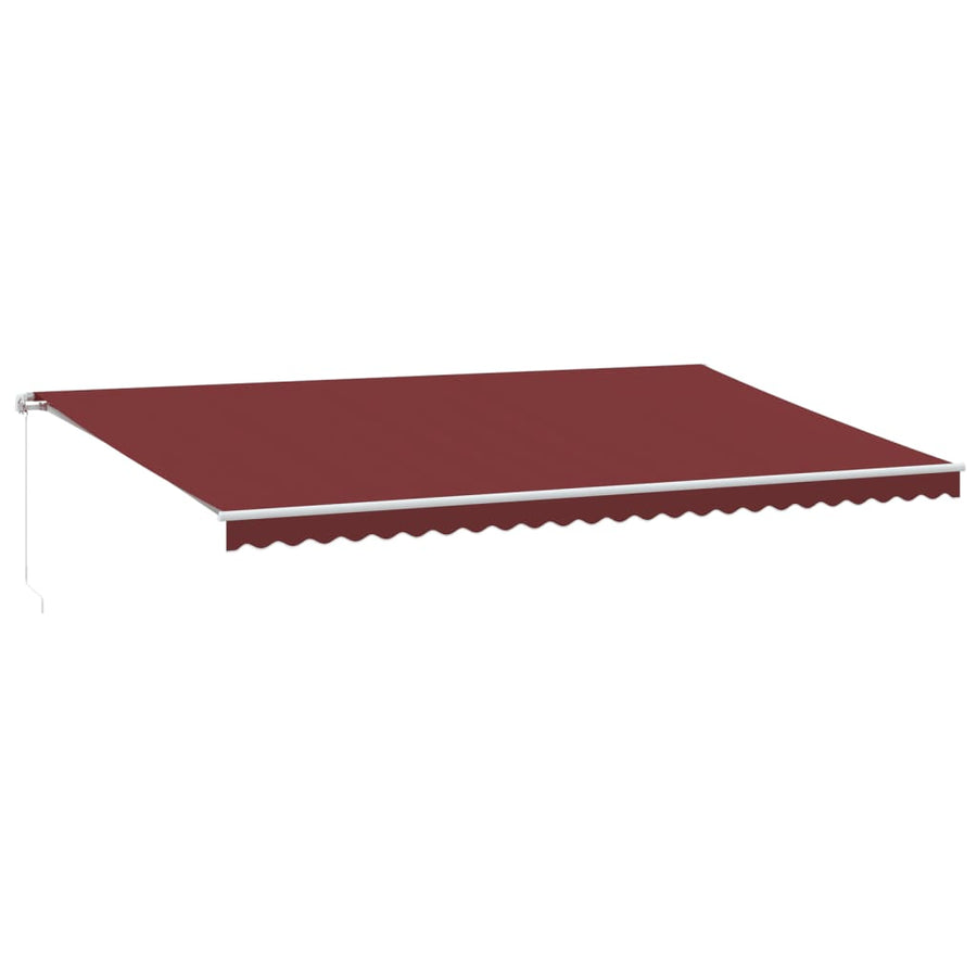 Luifel Handmatig Uittrekbaar Met Led Bordeauxrood 600 x 350 cm