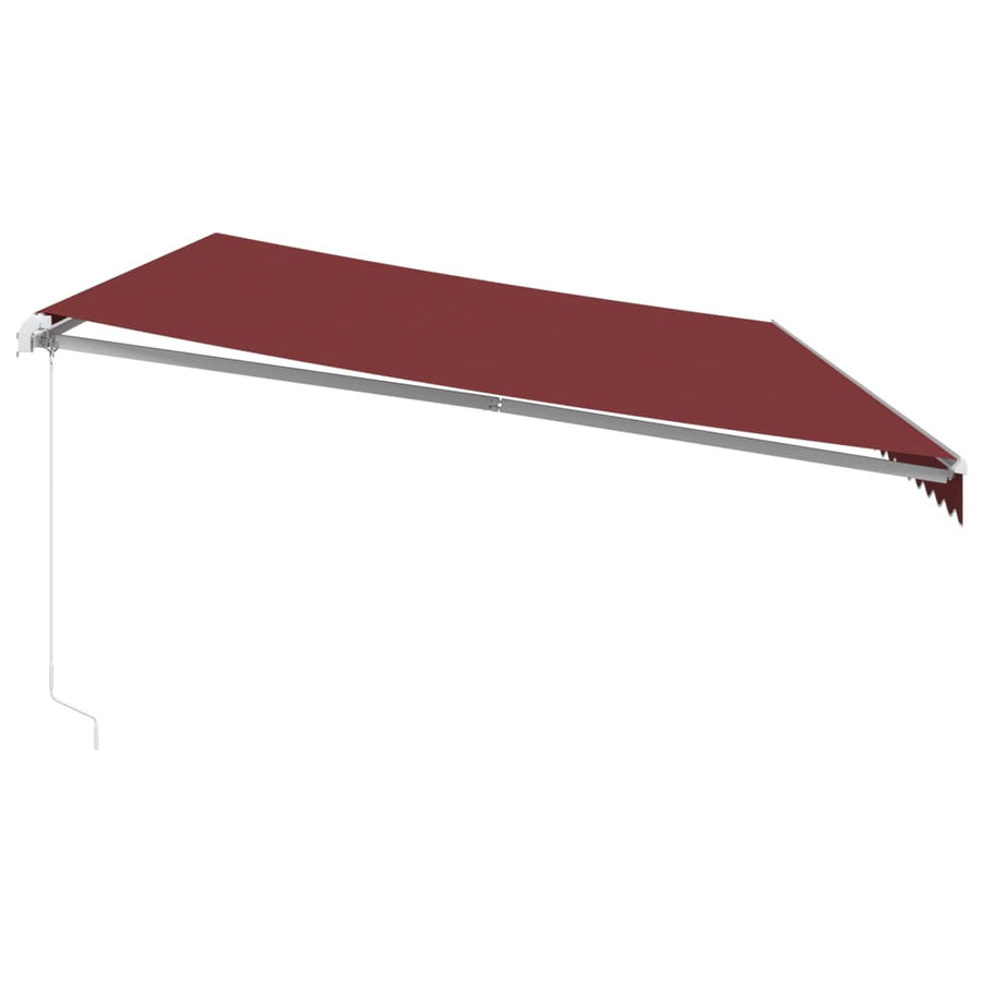 Luifel Handmatig Uittrekbaar Met Led Bordeauxrood 600 x 350 cm