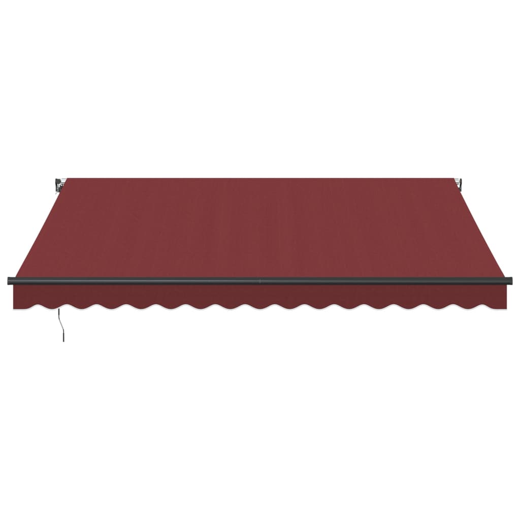 Luifel handmatig uittrekbaar met LED's 400x350 cm bordeauxrood