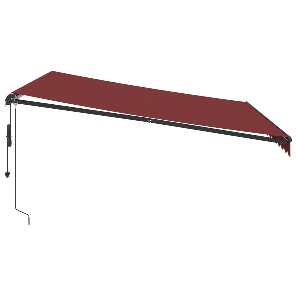 Luifel automatisch uittrekbaar met LED's 400x350 cm bordeaux