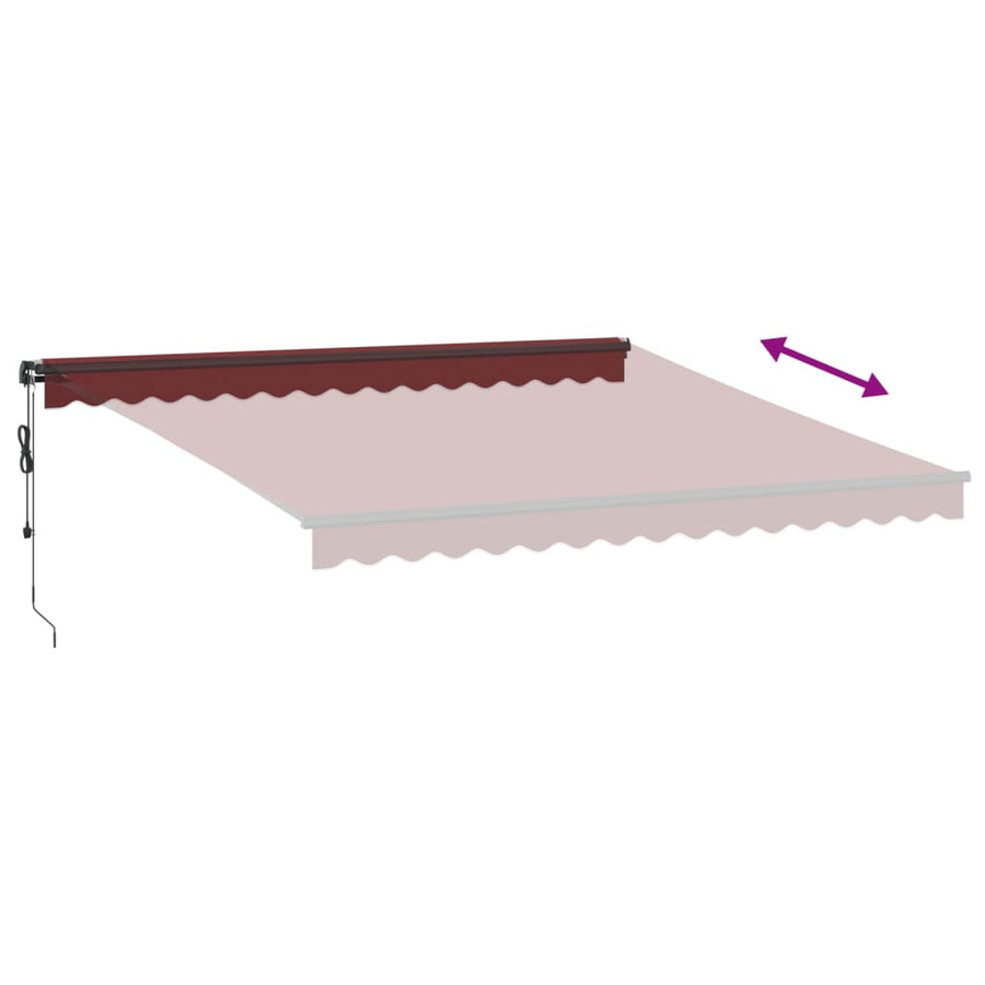 Luifel automatisch uittrekbaar met LED's 400x350 cm bordeaux
