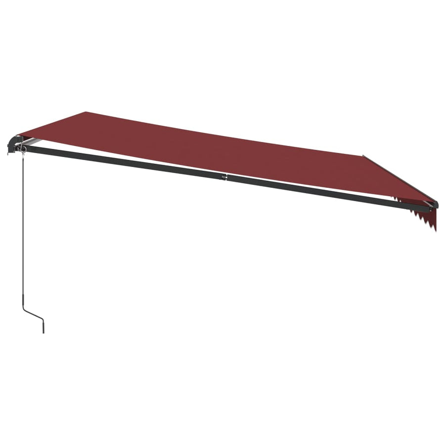 Luifel Handmatig Uittrekbaar Met Led's Bordeauxrood 450 x 350 cm