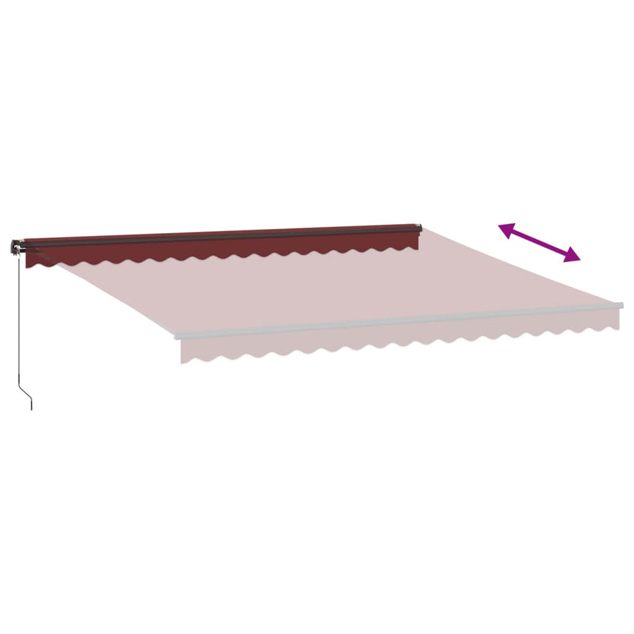 Luifel Handmatig Uittrekbaar Met Led's Bordeauxrood 450 x 350 cm