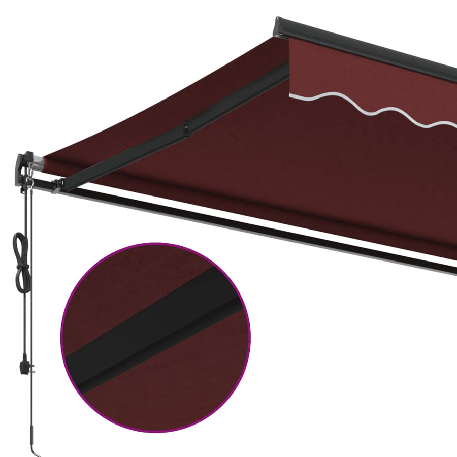 Luifel Automatisch Uittrekbaar Bordeauxrood 450 x 350 cm