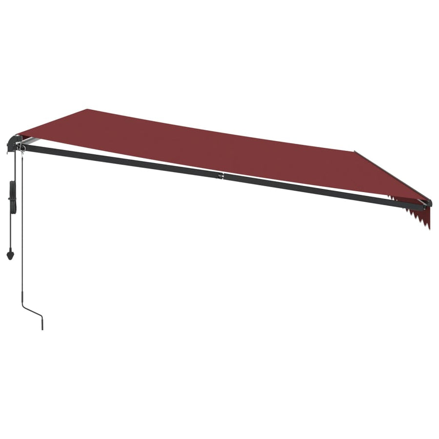 Luifel automatisch uittrekbaar met LED's 500x350 cm bordeaux