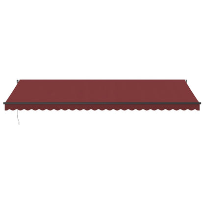 Luifel Handmatig Uittrekbaar Met Led's Bordeauxrood 600 x 350 cm