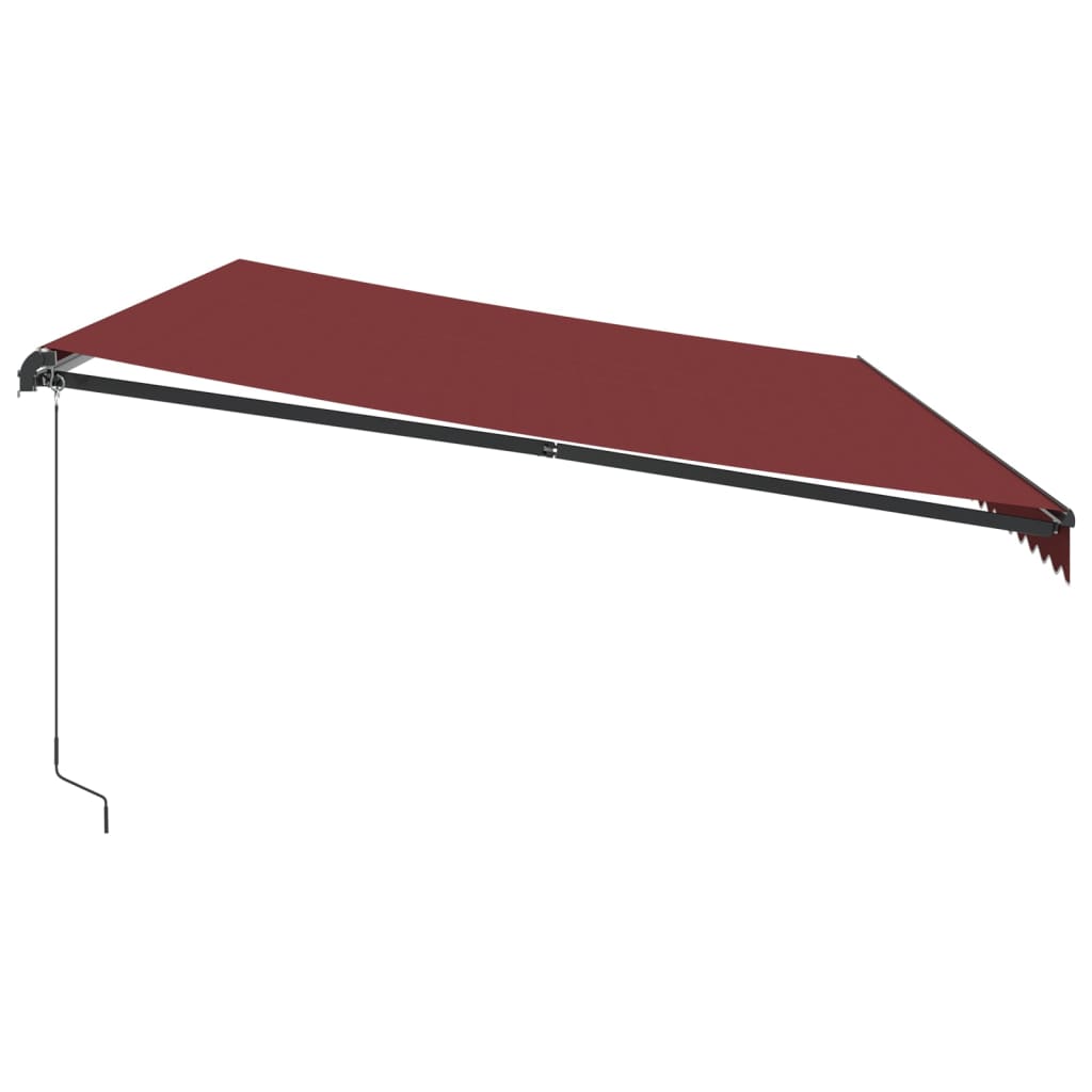 Luifel Handmatig Uittrekbaar Met Led's Bordeauxrood 600 x 350 cm