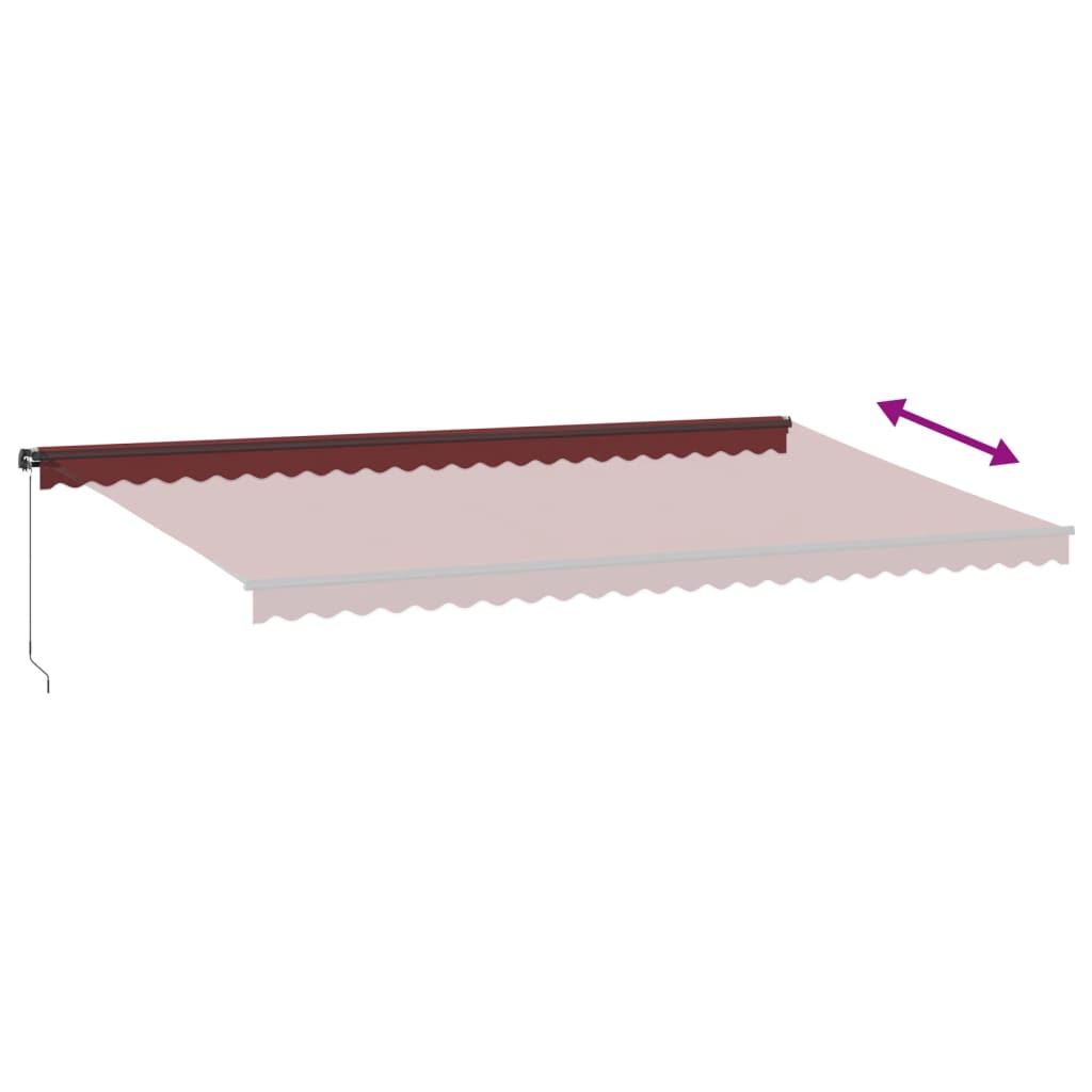 Luifel Handmatig Uittrekbaar Met Led's Bordeauxrood 600 x 350 cm