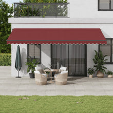 Luifel Automatisch Uittrekbaar Bordeauxrood 600 x 350 cm