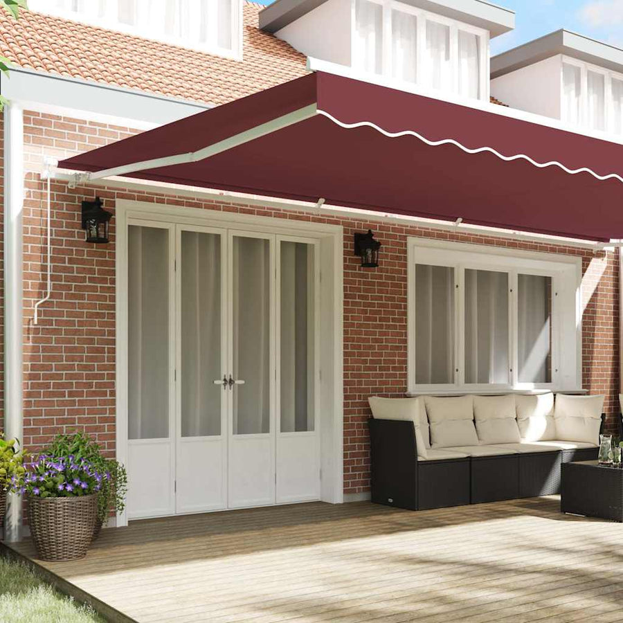 Luifel handmatig uittrekbaar 600x300 cm bordeauxrood