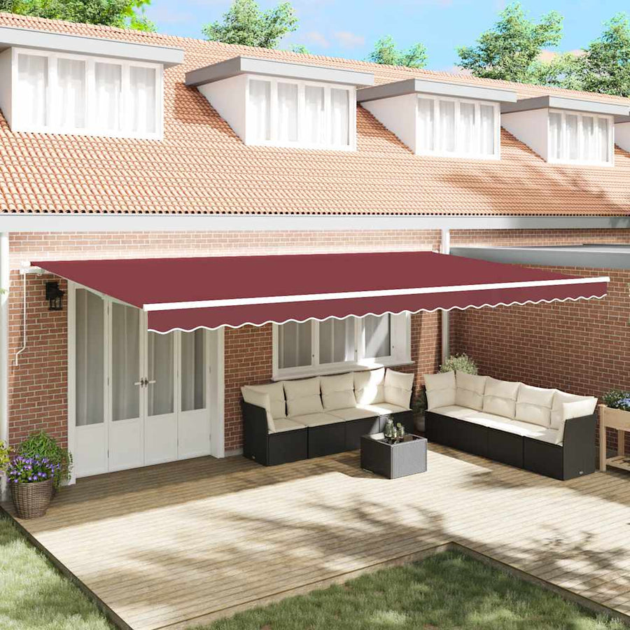Luifel handmatig uittrekbaar 600x300 cm bordeauxrood