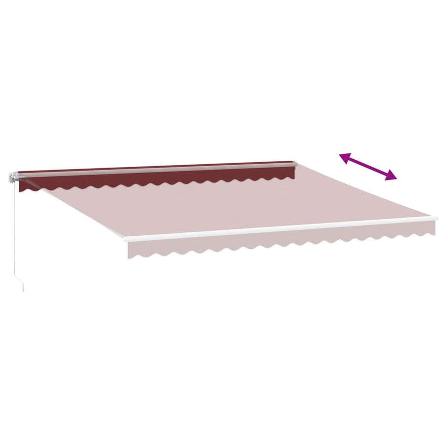 Luifel Handmatig Uittrekbaar 450X300 Cm Bordeauxrood