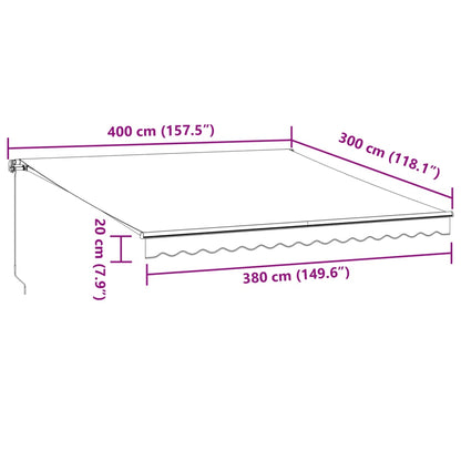 Luifel Handmatig Uittrekbaar 400X300 Cm Bordeauxrood