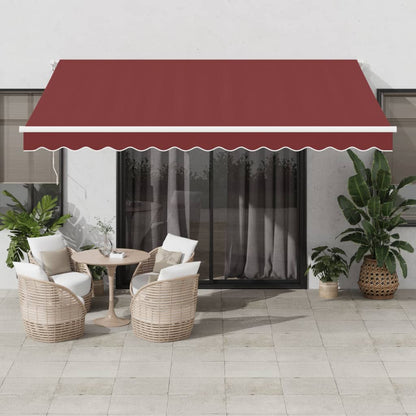 Luifel Handmatig Uittrekbaar 400X300 Cm Bordeauxrood