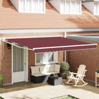 Manual Retractable Awning 400X300 cm Burgundy 4 x 3 m