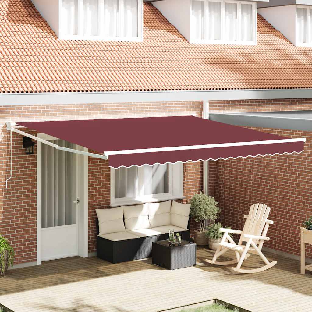 Luifel Handmatig Uittrekbaar 400X300 Cm Bordeauxrood 4 x 3 m