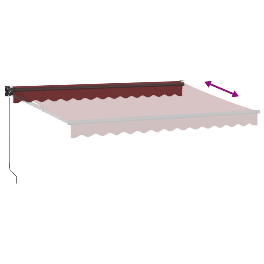 Luifel Handmatig Uittrekbaar 350X250 Cm Bordeauxrood