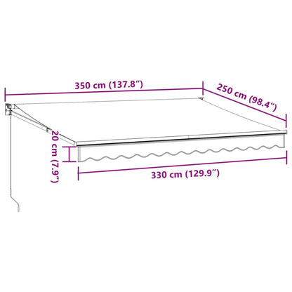 Luifel Handmatig Uittrekbaar 350X250 Cm Bordeauxrood