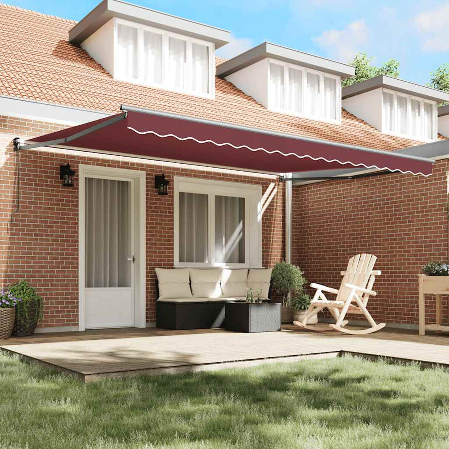 Luifel Handmatig Uittrekbaar 450X300 Cm Bordeauxrood 4.5 x 3 m