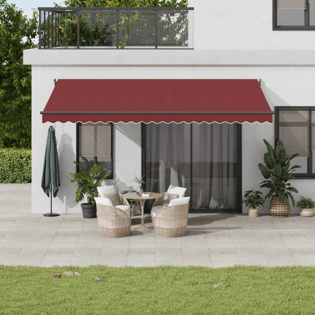 Luifel Handmatig Uittrekbaar 500X300 Cm Bordeauxrood 5 x 3 m