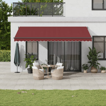 Luifel Handmatig Uittrekbaar 500X300 Cm Bordeauxrood 5 x 3 m