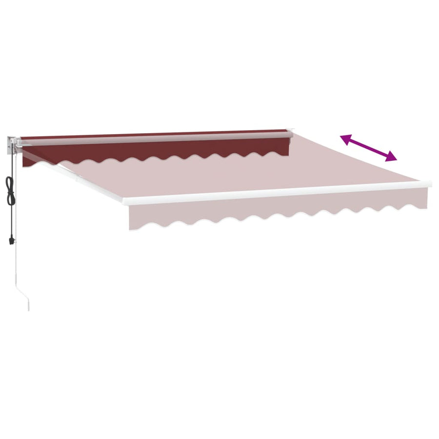 Luifel Automatisch Uittrekbaar 300X250 Cm Bordeauxrood 3 x 2.5 m
