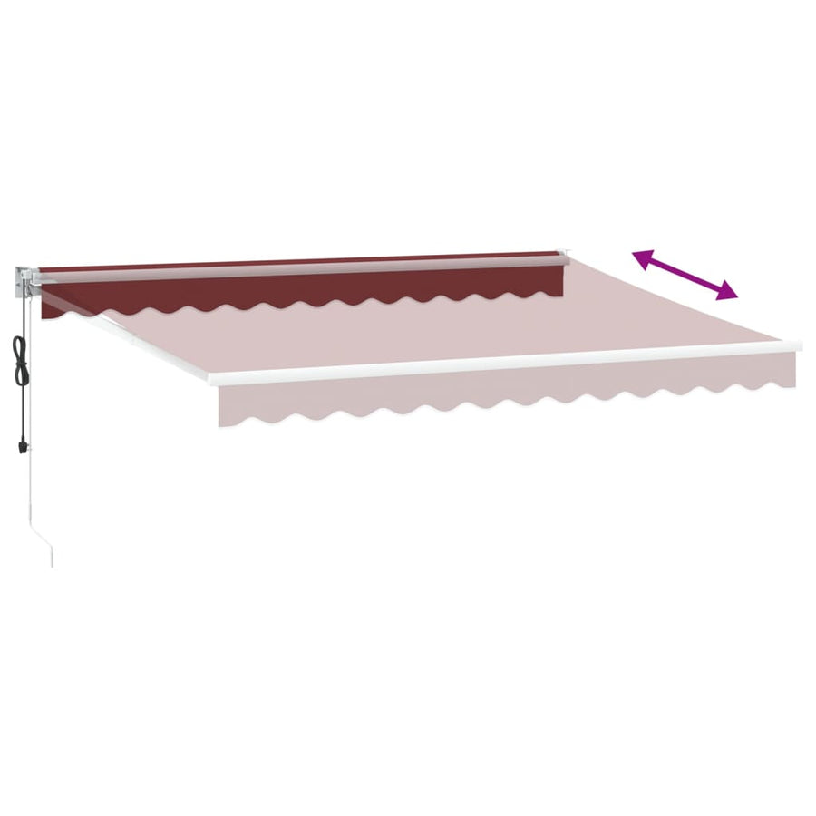 Luifel automatisch uittrekbaar 350x250 cm bordeauxrood