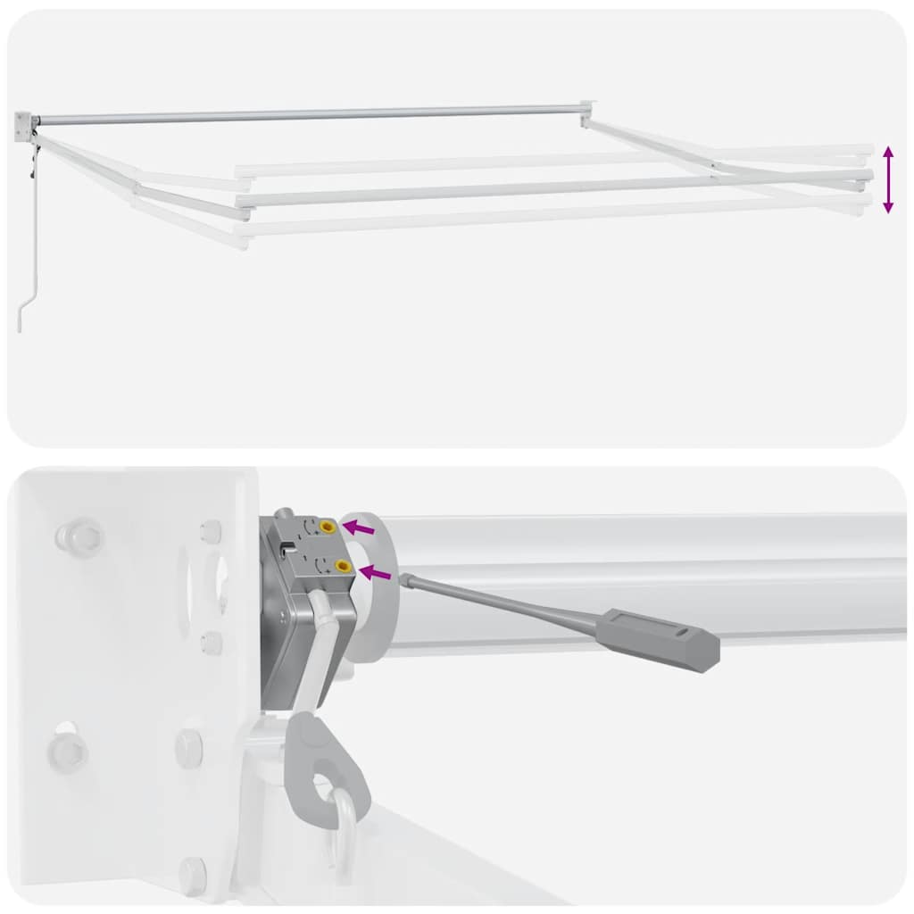 Luifel Automatisch Uittrekbaar 400X300 Cm Bordeauxrood Burgundy (White Frame) 4 x 3 m