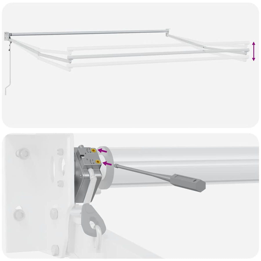 Luifel Automatisch Uittrekbaar 400X300 Cm Bordeauxrood Burgundy (White Frame) 4 x 3 m