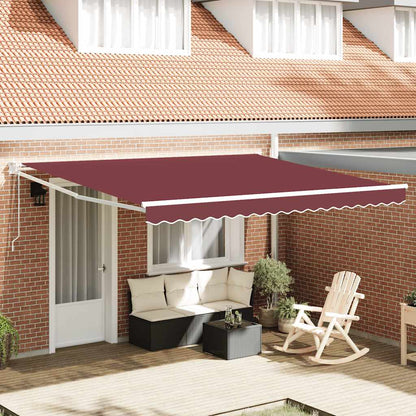 Luifel Automatisch Uittrekbaar 400X300 Cm Bordeauxrood Burgundy (White Frame) 4 x 3 m