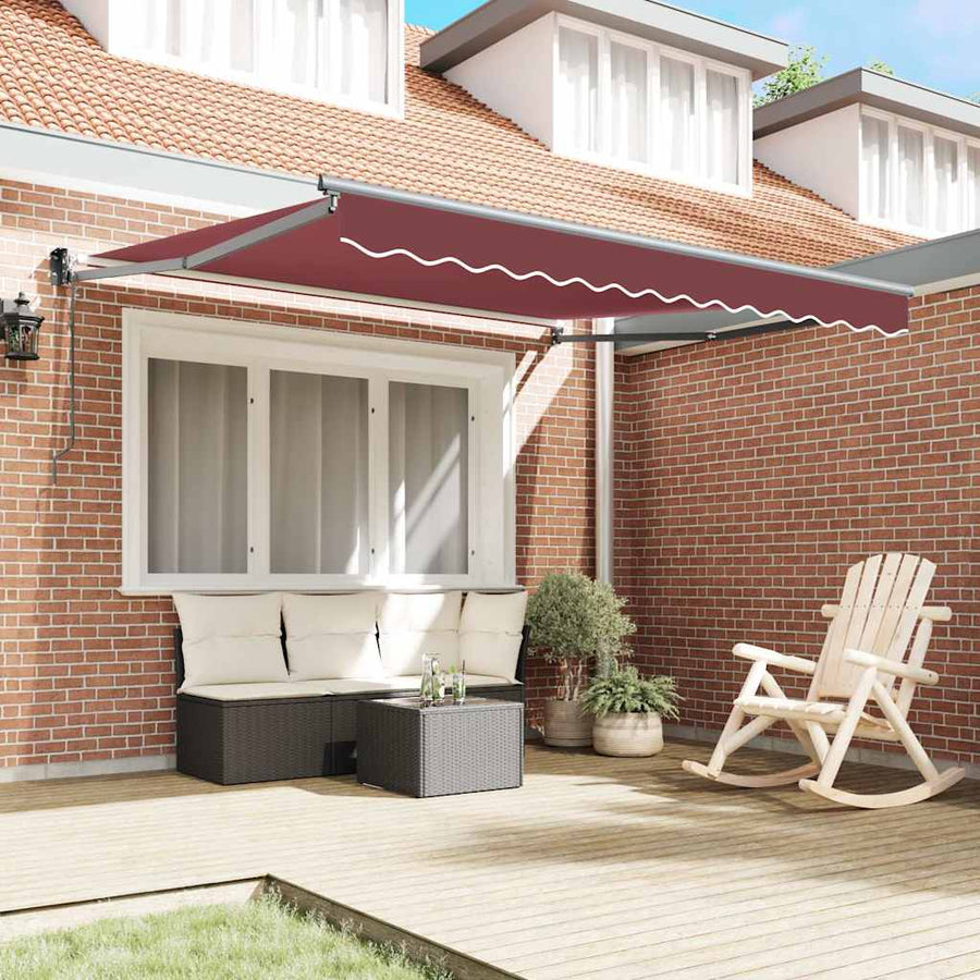 Luifel Automatisch Uittrekbaar 300X250 Cm Bordeauxrood Bordeaux (Lijst Antraciet) 3 x 2.5 m