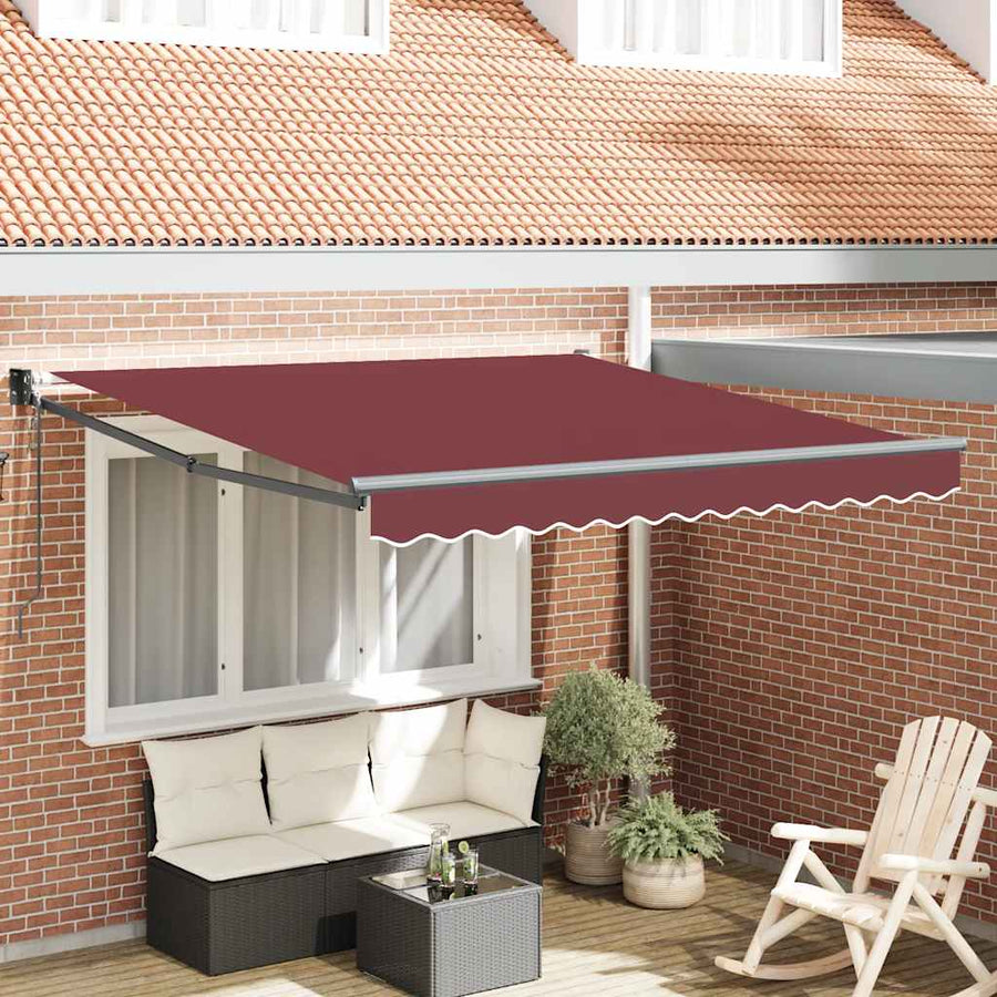 Luifel Automatisch Uittrekbaar 300X250 Cm Bordeauxrood Bordeaux (Lijst Antraciet) 3 x 2.5 m