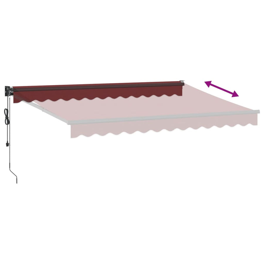 Luifel Automatisch Uittrekbaar 350 x 250 cm Bordeauxrood