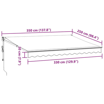 Luifel Automatisch Uittrekbaar 350 x 250 cm Bordeauxrood