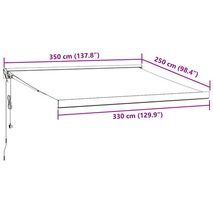 Luifel automatisch uittrekbaar 350x250 cm bordeauxrood